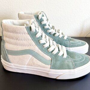 Vans Sk8-Hi “Iceberg Green” Pig Suede — Rare Colorway, Gently Worn (Men’s 5 / Wo